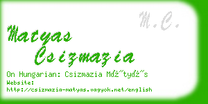 matyas csizmazia business card